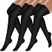Bluemaple Thigh High Compression Socks for Women and Men Circulation(3 Pairs) Over the Knee-Best Support for Running,Travel