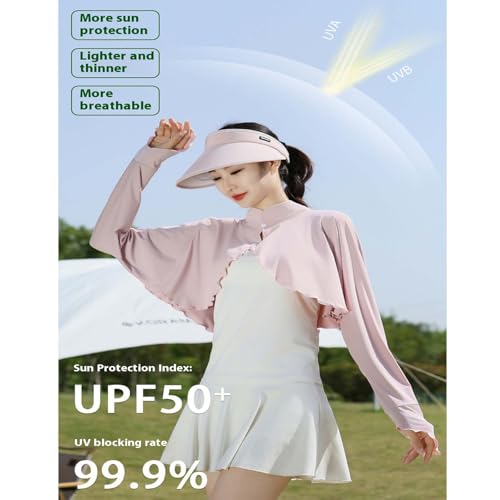 Women's Cooling Shawl Sun Cape Cloak UV Protection Cooler Shrug Neck Sun Protection Arm Sleeves with Finger Hole4