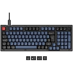 Teclado Mecanico Caro Keychron V5 Cablede Teclado Mecánico Personalizado con Perilla, 96% Diseño QMK/Via Macros Programable, Hot-swappable Keychron K Pro Brown Switch para Mac Windows, Frosted Black (ES Layout)