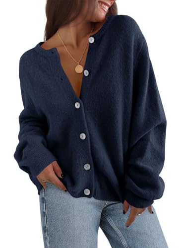 Image of Saodimallsu Womens Cardigan Sweaters Button Down Long Sleeve Knit Outerwear 2025 Trendy Fashion Open Front Outfits