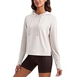 CRZ YOGA Cloud Jersey Pullover Hoodies for Women Long Sleeve Hooded Workout Sweat Shirts Casual Yoga Tops with Thumb Holes
