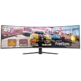 CRUA ゲーミングモニター 49インチ ウルトラワイド PC モニター DQHD 5120x1440P 165Hz 1500R 湾曲 ディスプレイ/VA 非光沢/PIP・PBP機能付き/HDMI2.1 & DP1.4/ブルーライト軽減/高さ調節/傾斜調整/広い視野角