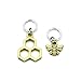 Honey Bee Knitting Stitch Markers with Storage Tin | Ring Style Closed Rings | Bee & Honeycomb Charms for Knitters | Gift for Yarn Lovers | Handmade by Pretty Warm Designs