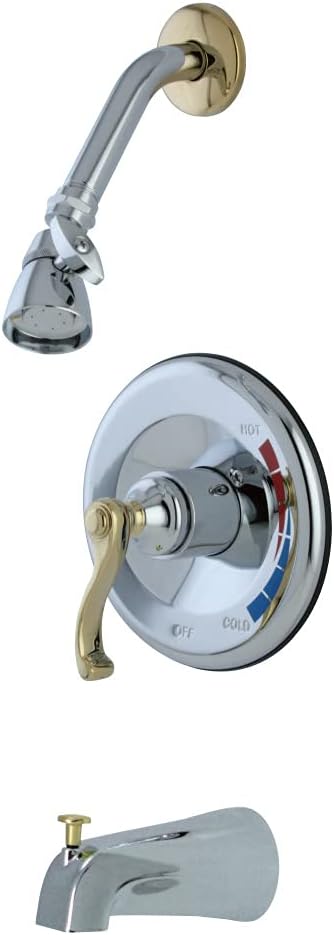 Exсluѕіvе Sресіаl Kingston Brass KB8634FL Royale Tub and Shower Faucet, 7" Diameter Escutcheon, Polished Chrome/Polished Brass