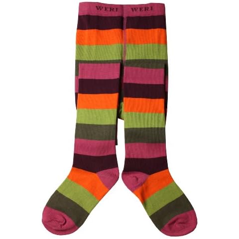 Weri Spezials Baby-Girls Block-Stripes Tights 2-3 years (92/98) Old Rose Cover