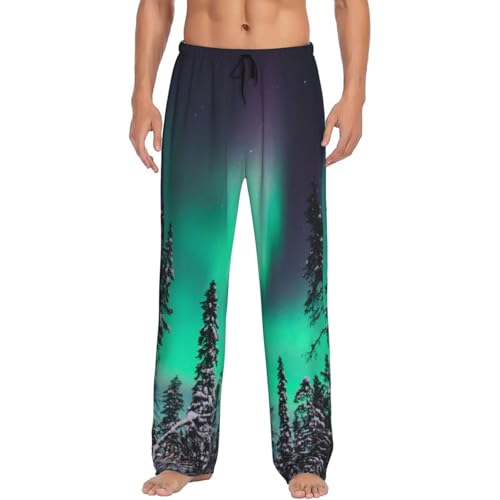 Northern Lights 2 Print Men'S Pajama Pants Soft Sleep Lounge Pants With Pockets-