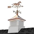 18" Square Coventry Vinyl Cupola with Horse Weathervane by Good Directions