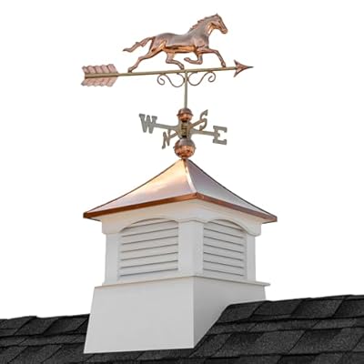 18" Square Coventry Vinyl Cupola with Horse Weathervane by Good Directions