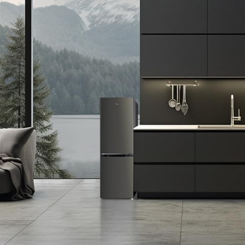 CHIQ Kühl-Gefrierkombination 157L(109L/48L), 144 cm Höhe, Low Frost, 39dB Ultra-Leise, 121 kWh/Jahr, 4-Sterne Gefrieren, Kühlschrank mit Gefrierfach EEK C, Türumschlag Möglich, Schwarz CBM157LC