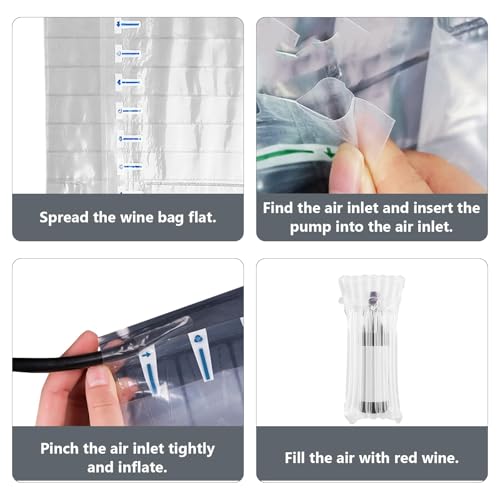 50pcs Weinflaschenschoner für Reisen, aufblasbare Luftpolsterung mit Pumpe und wiederverwendbar, sicher für Gepäck und Transport im Flugzeug (50pcs)