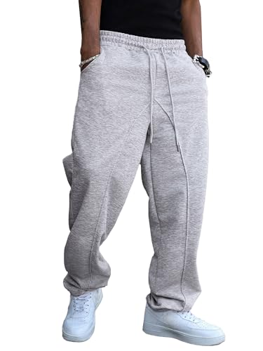 JMIERR Baggy Sweatpants for Men Wide Leg Elastic Waist Drawstring