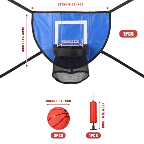 image for lasuroa Trampoline Basketball Hoop Set, Trampoline Basketball Hoop Att