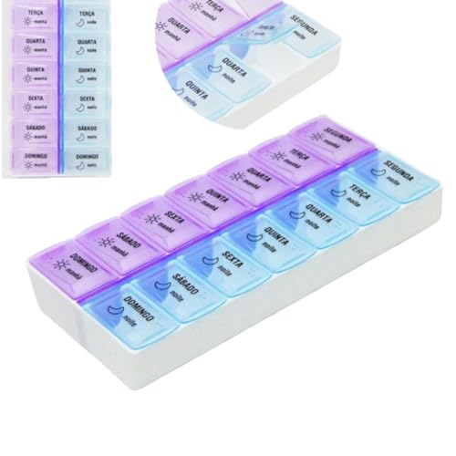 Caixa Organizadora Porta Comprimidos Separador Caixinha 2 Horarios 2x Dia Medicamento Remedio Suplem