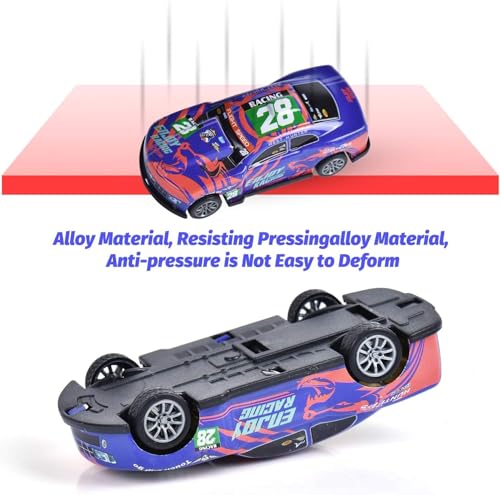 Image of Pull Back Toy Cars for Kids Set of 6 | Die Cast Metal Mini Racing Cars with International Flag Designs | Friction Powered Toy Cars for Boys & Girls Age 3+ | Small Car Playset