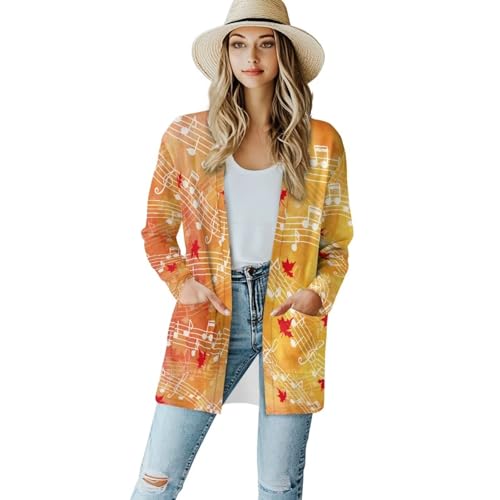 Image of Biyejit Women's Long Sleeve Open Front Cardigan Casual Loose Lightweight Cardigans with Pockets Drape Cardigan