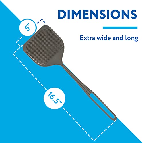 Impresa Extra Large Fly Swatter - 4-Pack, Blue & Grey Spiked Fly Swatter with 5″ Smashing Surface - Hygienic Bug Picker Upper Tool - Durable Heavy Duty Swatting Tool - Thumbnail 5