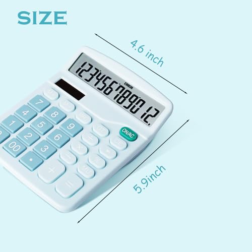 Calculadora de oficina de 12 dígitos con pantalla grande LCD azul Pack de 2 unidades dual 2