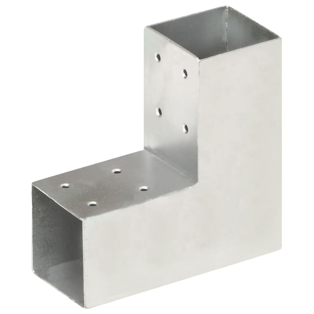 Generico Connettori per Pali a Forma di L 4 pz Metallo Zincato 71x71 mm,Articoli di ferramenta,Barriere e recinzioni,Pali e Assi per recinzioni-145454