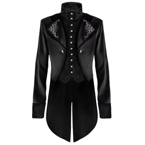 Veste gothique steampunk bleu roi homme uniforme scène médiéval