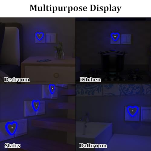 Image of fizzytech Smart Motion Sensor LED Light Bulb with Automatic On /Off and Dimmable Blue Glow, Energy Efficient 7W LED Bulb for Home, Stairs, Kitchen, Bathroom, Wardrobe Lighting(Heart Blue Pack-2)