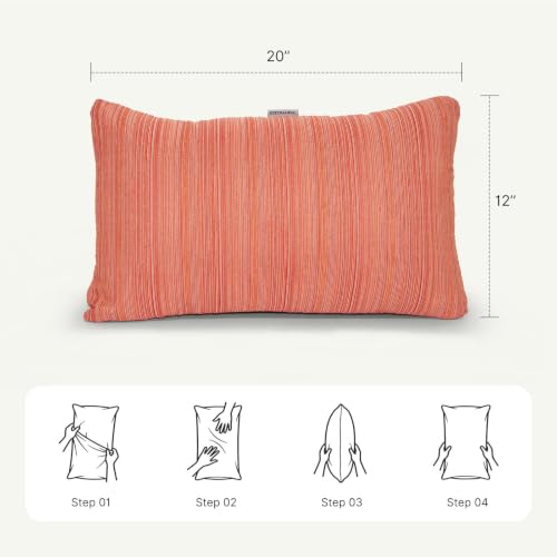 Varmoza Outdoor Lumbar Pillow Set of 2 with Inserts, Outdoor Throw Pillow Water Resistant for Patio Furniture, 12x20 Inch Outdoor Pillows with Removable Zipper Cover by Varmoza - Used condition - Image 5
