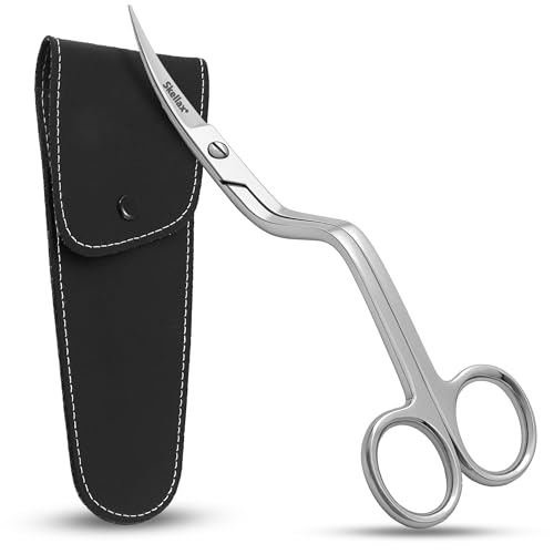 Applique Scissors 6 Inch - Premium Quality Stainless Steel With Precision Blades - Double Bent Curved Scissors for Embroidery, Fabric, Thread, Knitting, Sewing, Arts & Craft