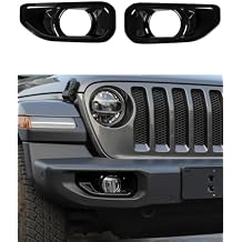 Savadicar 2-Piece Black Fog Light Trim Cover for Jeep Wrangler JL JLU 4xe & Gladiator JT 2018-Present Exterior Styling Upgrade Accessories