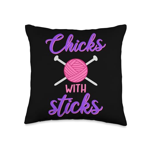Knitting Chicks With Sticks Wool Craft Throw...