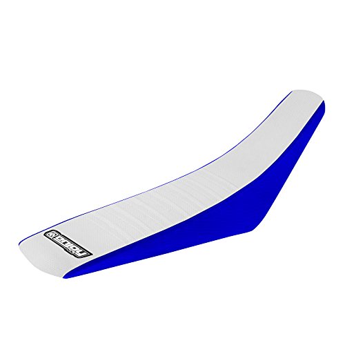 Enjoy Mfg Seat Cover - Compatible Fit for 2000-2007 Yamaha TTR 125 TTR125 - Blue Sides/White Pleated Top #121