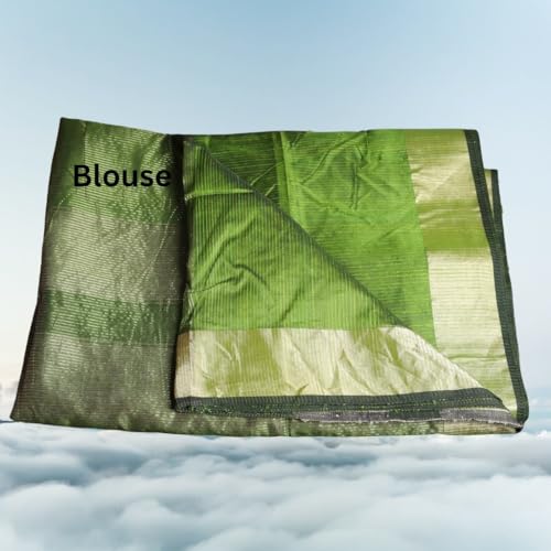 Generic green maheshwari silk saree – image 5