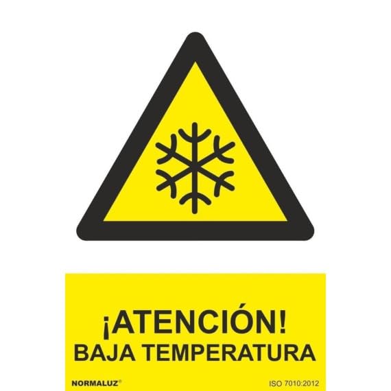 Señal industrial ¡Atención! Baja Temperatura (tintas UV) SEKURECO
