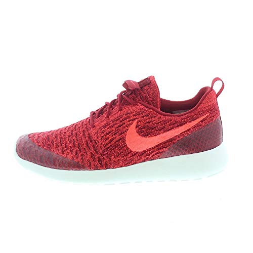 Nike Womens Roshe One Flyknit Running Shoes-Gym Red/Bright Crimson-6.5