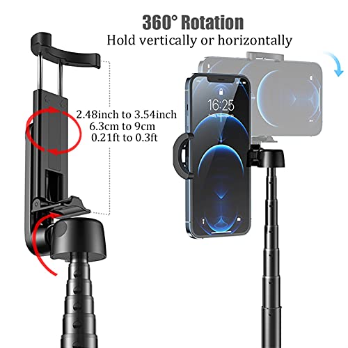Trípode palo selfie Bluetooth SCRUBY BFOLLOW para videollamadas con móvil iPhone y Huawei negro 6