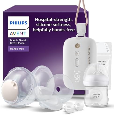 Philips AVENT Hands-free elektronische Doppelmilchpumpe, Motor in Krankenhausqualität, spiegelt den Trinkrhythmus des Babys wider, bis zu 85 Pumpbewegungen pro Minute, 2 Auffangsch