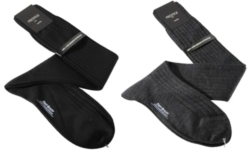 Chaussettes longues mérinos homme noir fumé en pure laine extra-fine