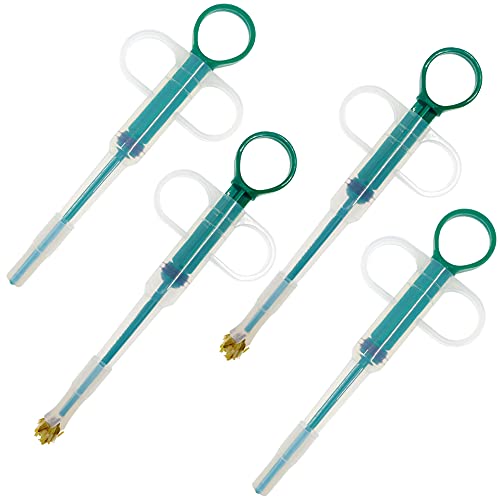 Pet Pill Dispenser, Cat Dog Pill Shooter Pill Syringe, 4 Pieces Pet Pill Shooter Soft Tip, Pet Medicine Feeding Shooter, Pet Pill Gun for Dog, Cat, Small Animals