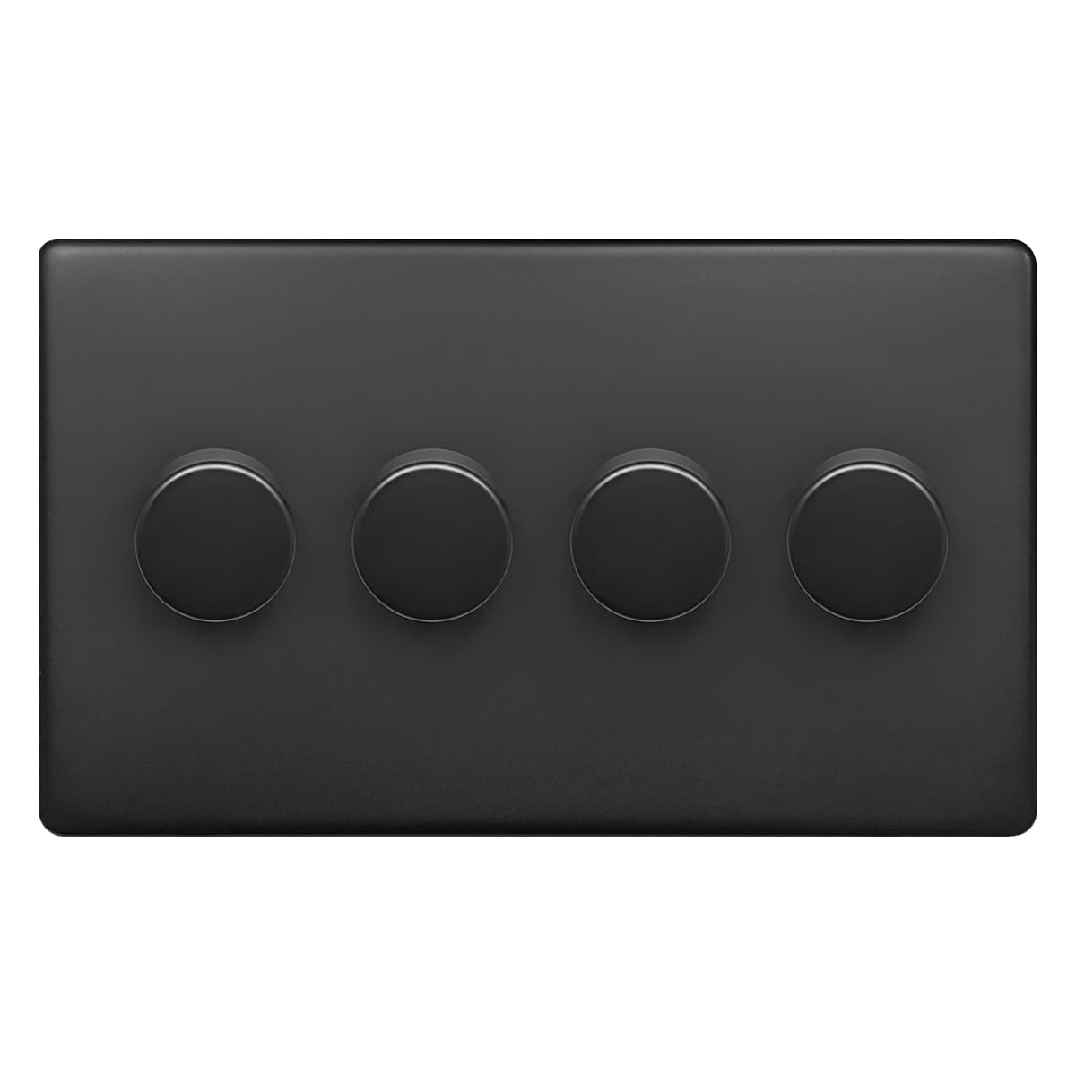 Matte Black 4 Gang LED Dimmer Switch, 2 Way, 5w - 100w BL358