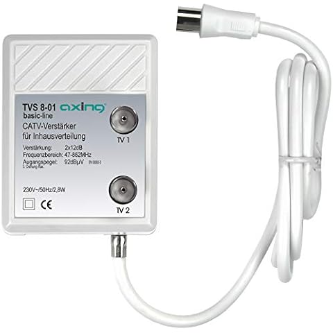 Axing TVS 8-01 Breitbandverstärker mit 2 Ausgängen (2 x 12 dB) für DTT und FM oder TV-Kabel Cover