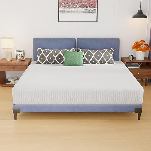 PayLessHere 10 Inch King Mattress Base Foam Mattress CertiPUR-US Certified,Removable Soft Cover,King mattresses for Bed Frame, Bunk Bed, Trundle, Daybed,White,Fiberglass Free