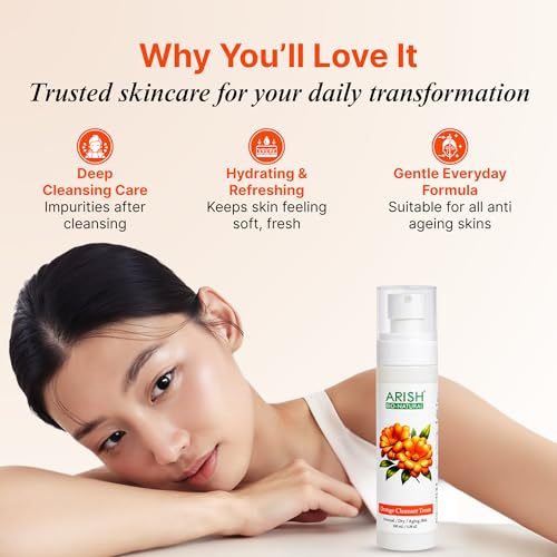 Image of ARISH BIO-NATURAL AF Orange Cleanser Toner 100ml | Refreshing & Rejuvenating Toner for Clean, Glowing Skin | Long‑Lasting Oil Control, Helps Reduce Pimples & Soothes Sun‑Stressed Skin