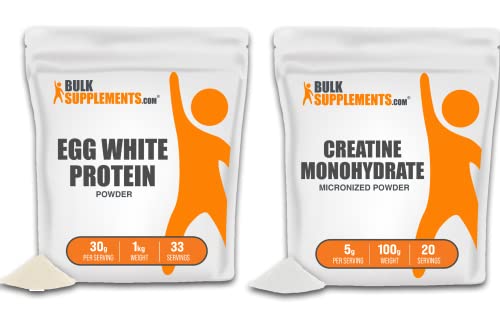 Bulksupplements.com Egg White Protein Powder 1Kg & Creatine 100G Bundle #TOP11