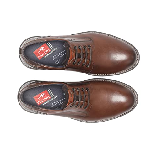 Fluchos Para Hombre. F1340 Zapatos De Piel Terry F1340 MarróN (42), Plano, Cordones, Casual - 5