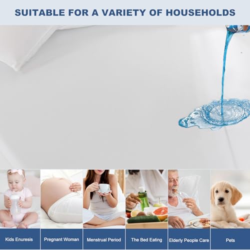 Image of GRT 2 Pack Twin XL Mattress Protector Waterproof, Breathable & Noiseless Waterproof Mattress Protector Fitted Deep Pocket from 5 inch to 19 inch, Smooth XL Twin Bed Mattress Cover Machine Washable