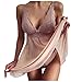 KeYIdoing Nuisette sexy en dentelle pour femme Couleur unie, rose, XXL