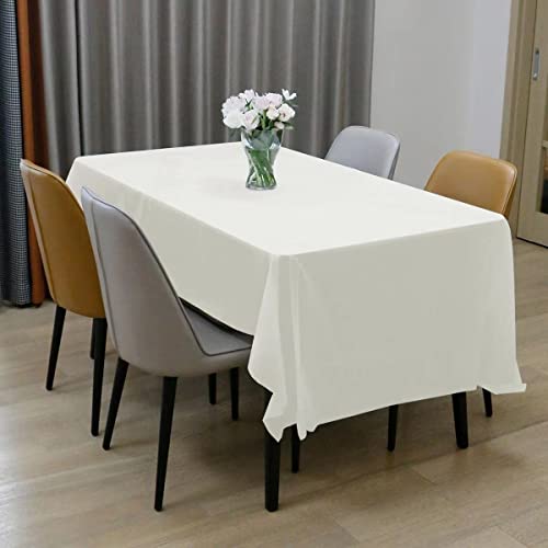 Befans 10 Pack White Plastic Tablecloths For Rectangle Tables, 54 X108 Inch Plastic Table Cloths For Parties Disposable For Birthday & Weddings, Table Cover For Christmas And Festivals Party (White) #TOP5