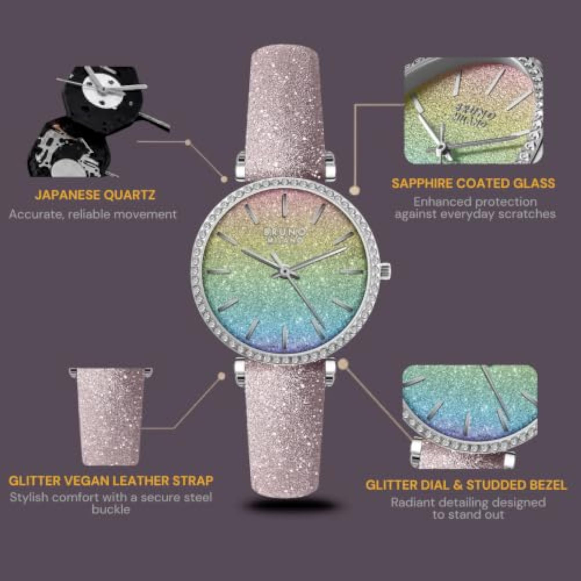 Women's Fashion Forward Diamond Studded Bezel Watch