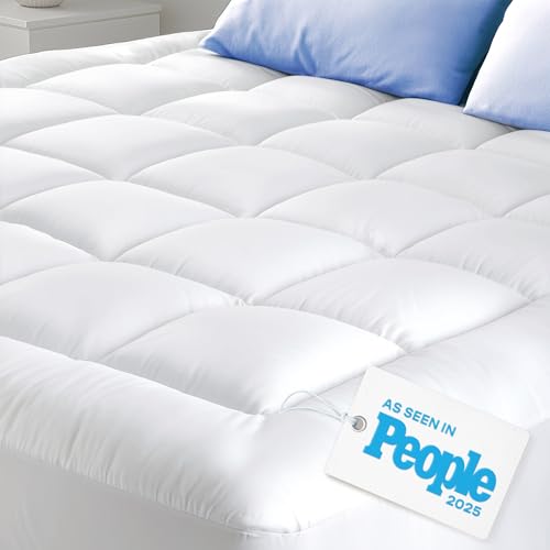 Cloud-Like Queen Mattress Topper with Cotton Cover
