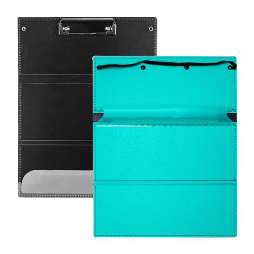 Portable Foldable Nursing Clipboard, Folding Metal Clipboard Pocket Size, Whitecoat Clipboard Nurse Edition Trifold, Occupational Therapy Clipboard for Doctors（Dark Blue）