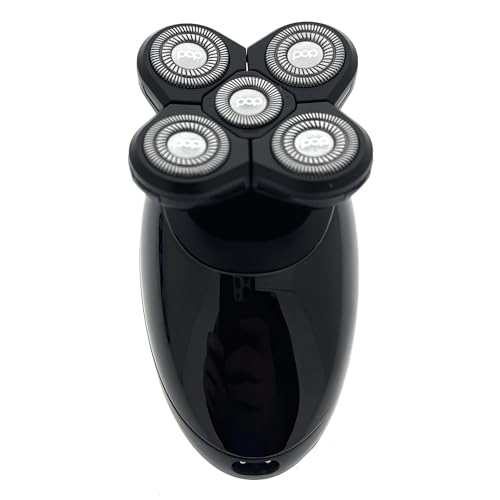 Pop Sonic 5-Head Electric Shaver Kit - Unisex (Black) Shaver for Face, Head & Body - Smooth, Waterproof USB Rechargeable Trimmer with 360-Degree Precision Cut Heads for Men & Women