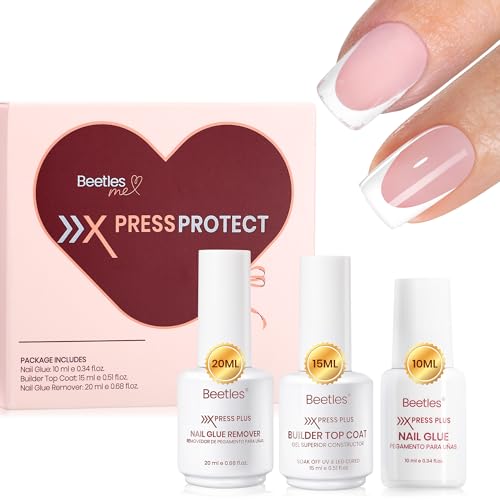 Image of Beetles Fast Dry Nail Glue, Builder Top Coat & Remover Set | Strong Hold & High Shine for Press-On Nails and French Tips, DIY Gift For Women